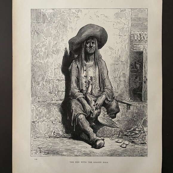 Gustave Dore, Antique Print, Woodcut Engraving - Picture 2 of 3